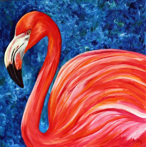 Word Weaver Art Flamingo On Blue