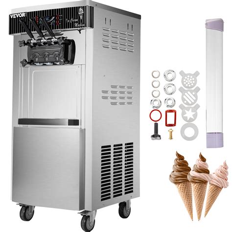 Vevor W Commercial Soft Ice Cream Machine Flavors To Gallons Per Hour Auto Clean