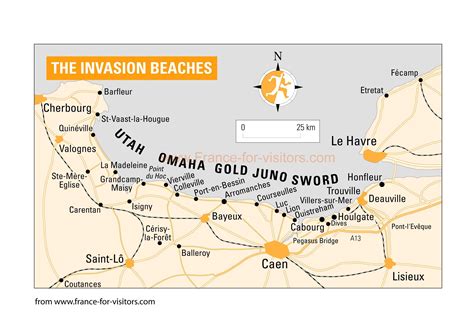 D Day Beaches Normandy France Map System Map