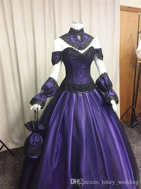 Gothic Black And Purple Wedding Dress Weddingvbn