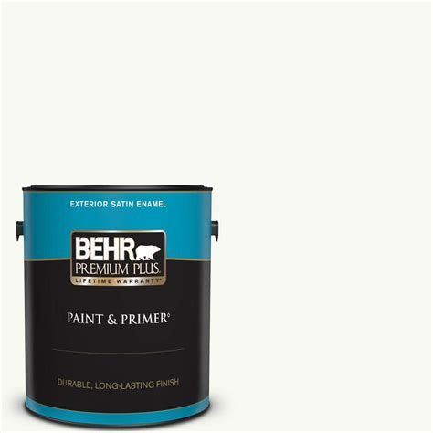 Behr Premium Plus 1 Gal Ppu18 06 Ultra Pure White Satin Enamel