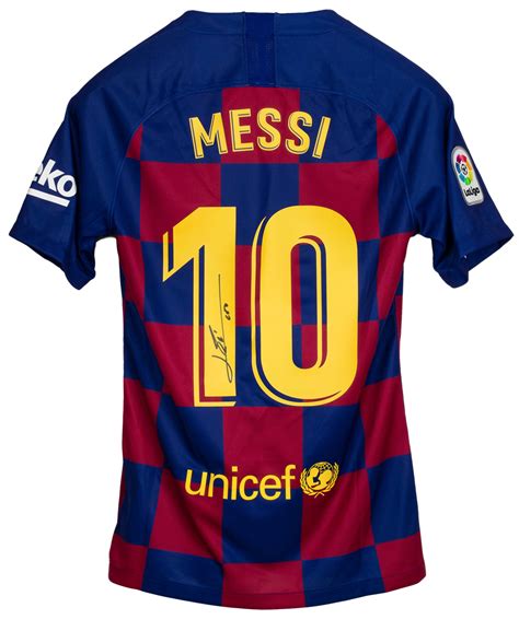 Lionel Messi Signed Nike Fc Barcelona Soccer Jersey Icons Messi Loa