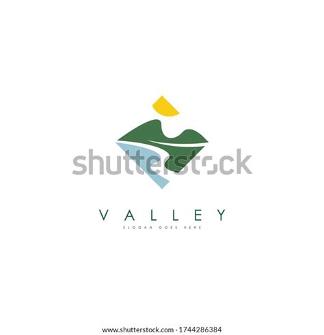 Valley Logo Concept Vector Mountain Valley Stock Vector Royalty Free