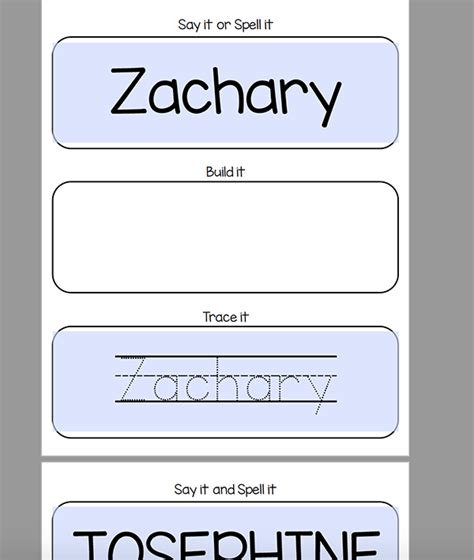 Printable Editable Name Practice Sheets