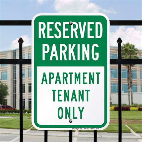 Reserved Parking Apartment Tenant Only Sign Sku K 8599