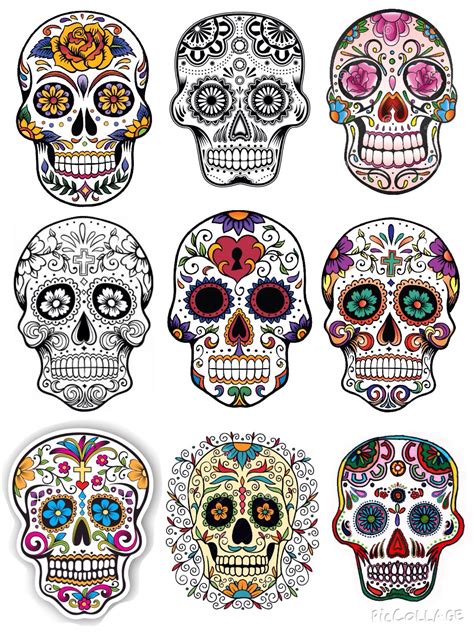Day Of The Dead Sugar Skull Tattoo Designs