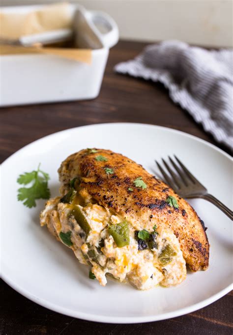 Packed with flavour these are quick to make for your next dinner party or a special family meal. Green Chile Cheese Stuffed Chicken Breasts - Easy Home Meals