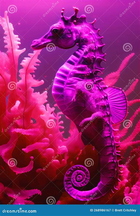 Pink Purple Colorful Seahorses Stock Illustration Illustration Of