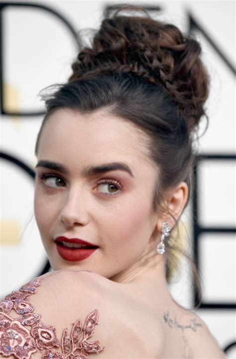 Lily Collins Hair And Makeup At The Golden Globes Popsugar