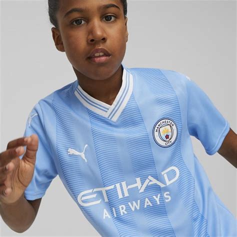 Puma Manchester City Home Shirt 2023 2024 Juniors Bluewhite