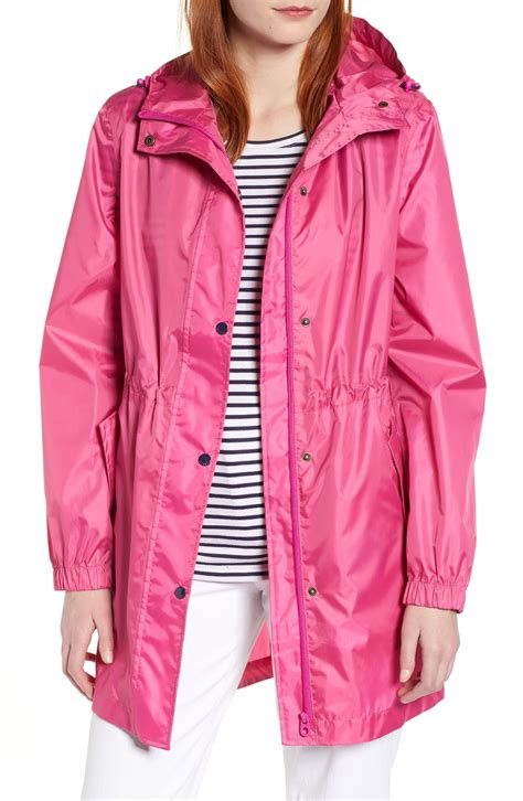 Joules Right As Rain Golightly Packable Waterproof Hooded Jacket Pink