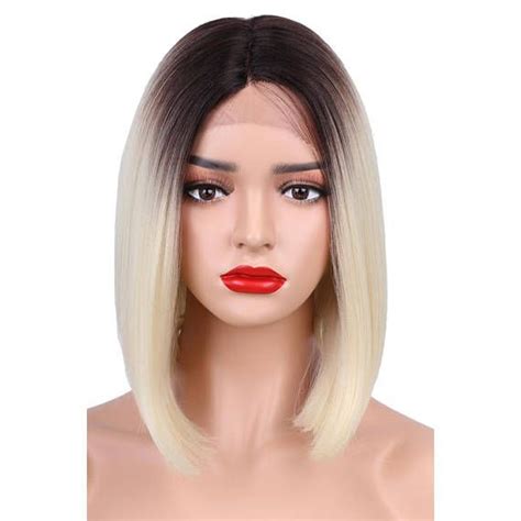 High Heat Synthetic Remy Human Feel Ombre Dip Dye Lace Front Halo