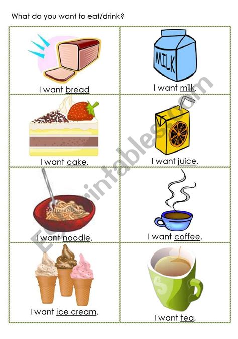 If you have this type of diabetes the foods you eat should. what do you want to eat/drink? - ESL worksheet by ...