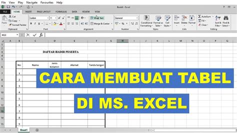 Cara Membuat Tabel Pada Microsoft Excel Warga Co Id