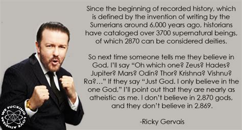 ricky gervais daily atheist quote atheist quotes comedians jokes atheist