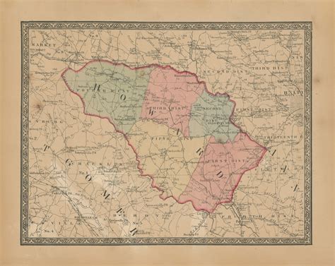 Howard County Maryland 1866 Map Replica Or Genuine Original