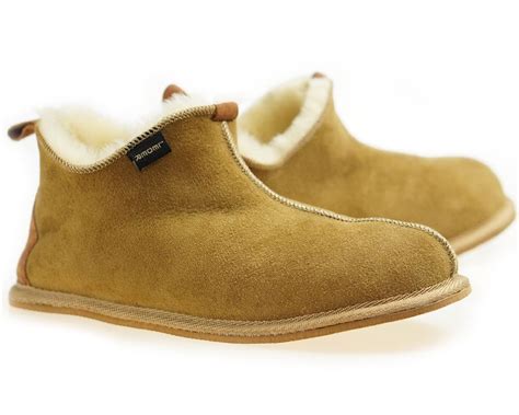 Mens Sheepskin Shearling Slippers Moccasin Boots For Men House