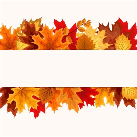 Border Frame Of Falling Autumn Leaves Vector Premium Download