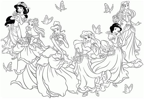 All Disney Princess Coloring Page