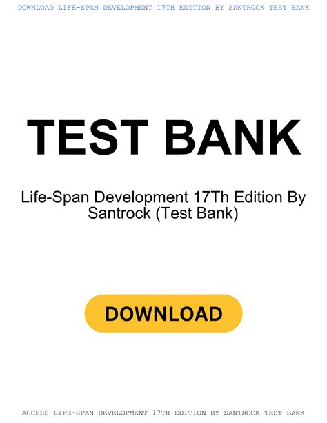 Life Span Development 17th Edition By Santrock Test Bank By Dubaitells