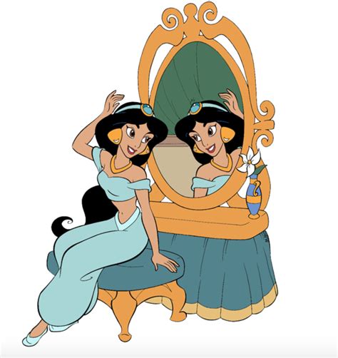 Princess Jasmine And Her Princess Mirror Disney Movie Characters