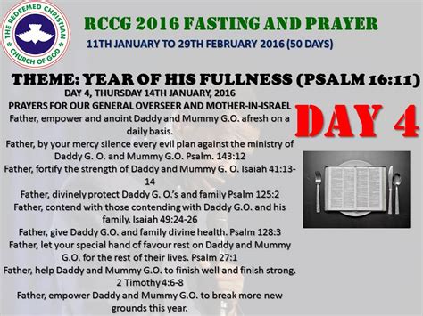 Day 4 Rccg 2016 Fasting And Prayers 14th January Prayer Points
