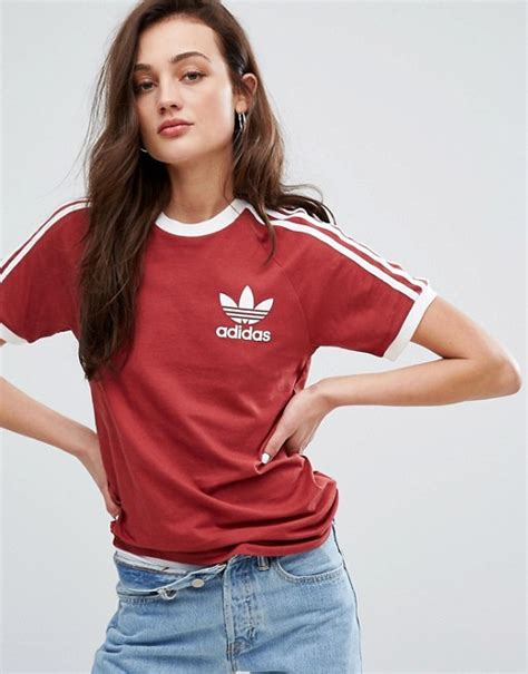 Beige, blue + recommended size: Adidas | adidas Originals Burgundy Three Stripe Boyfriend ...
