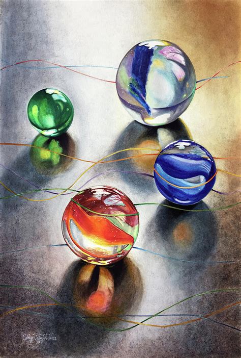 Marbles 3 Painting By Carolyn Coffey Wallace Fine Art America