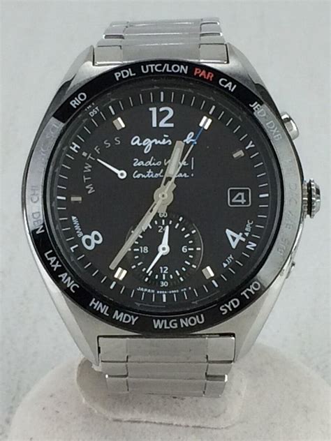 agnes b solar watch analog stainless blk slv 8b54 0bk0 marseille 8171 verygood ebay