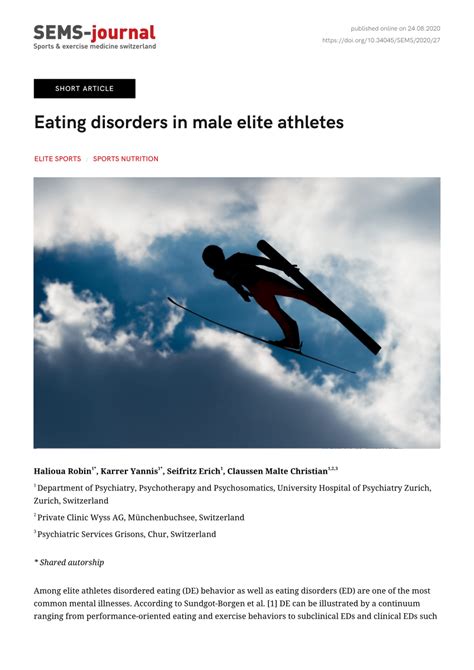 pdf eating disorders in male elite athletes