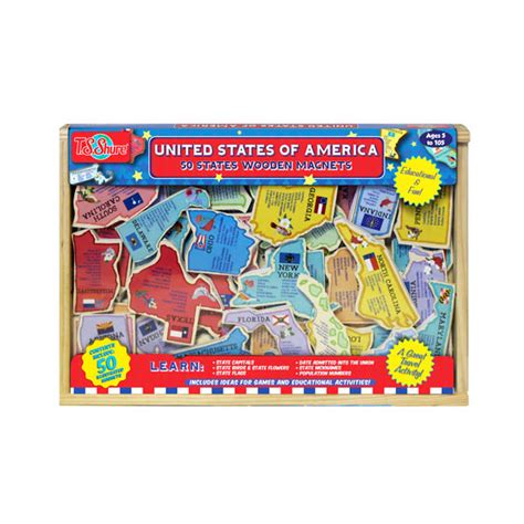 United States Of America 50 States Wooden Magnets Shure Products