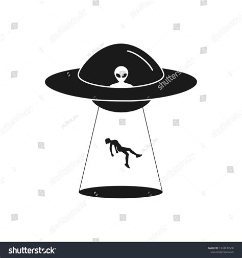 Ufo Abduction Alien Abducts Human Spaceship Stockvector Rechtenvrij