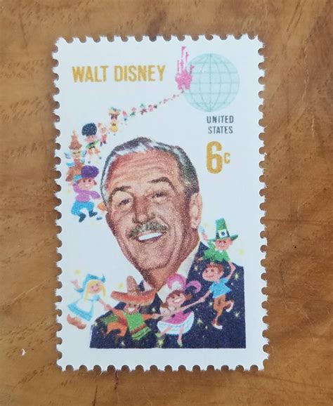Five 5 Unused Postage Stamps Walt Disney 6c 6 Cent Stamps Etsy