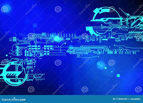 Abstract Futuristic Cyber Technology Background Sci Fi Circuit Design