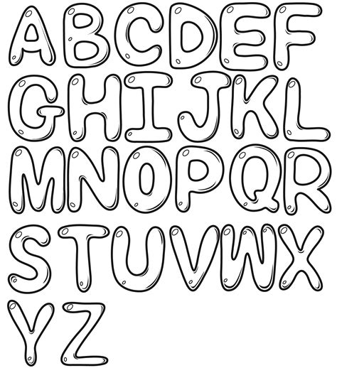7 Best Large Printable Bubble Letters M Printableecom Draw Font