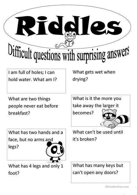 Printable Riddles
