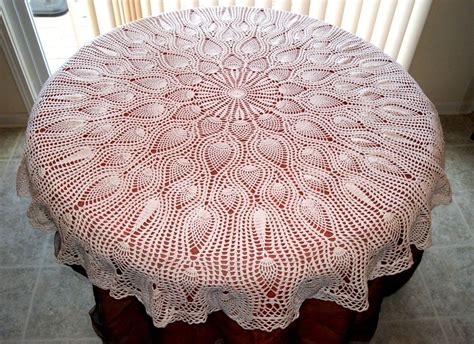 Square Pineapple Tablecloth Crochet Pattern Crochet Tablecloth