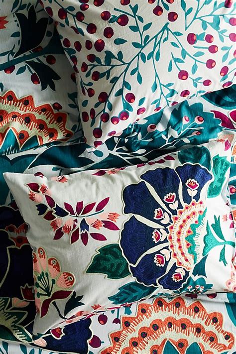 Liberty For Anthropologie Embroidered Feather Bloom Shams Anthropologie