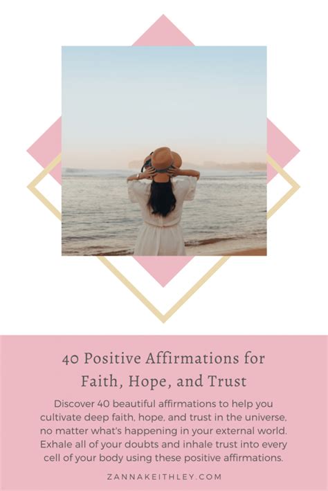 40 Positive Affirmations For Faith Hope And Trust Zanna Keithley
