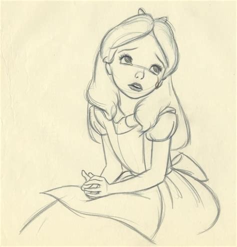 Great Alice Sketch By The Disney Legend Milt Kahl Disney Art