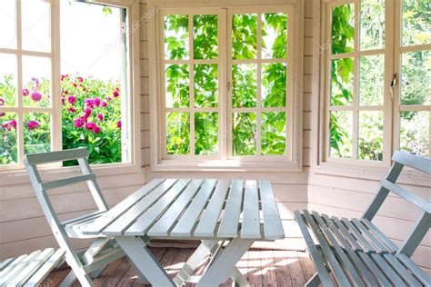 Summer House Inside On Sunny Day ⬇ Stock Photo Image By © Nanisimova