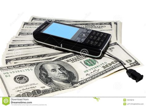 Mobile Phone And Dollars Stock Photo Image Of Black 13379076