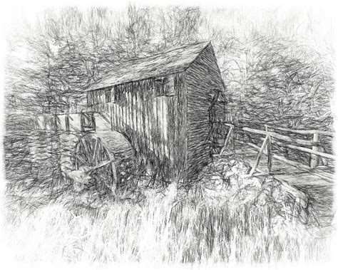 Old Grist Mill 5 Digital Art By Michael Pasqua Fine Art America