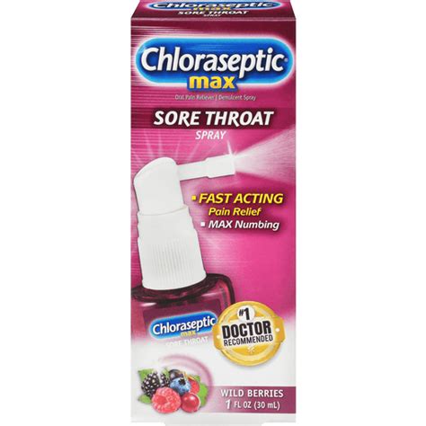 Chloraseptic Max Sore Throat Spray Wild Berries Cough Cold And Flu