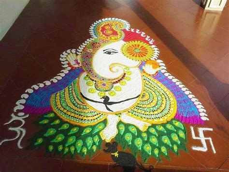 44 Ganesh Rangoli Designs And Ideas That You Should Try This Diwali