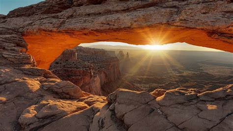 Wallpaper Rocks Canyon Cave Sun Rays 1920x1080 Full Hd 2k Picture Image