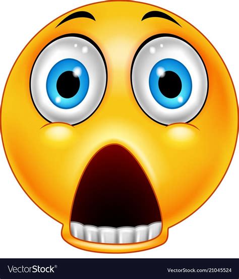 Scared Emoticon With A Dropped Jaw Vector Image On Vectorstock Funny