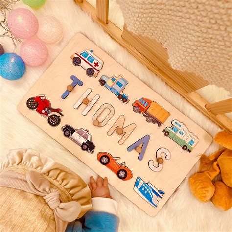 Personalized Wooden Baby Name Puzzle Traffic