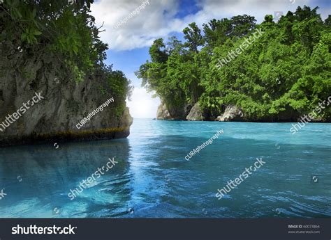 Beautiful Secluded Cove In The Caribbean Featuring Turquoise Waters And