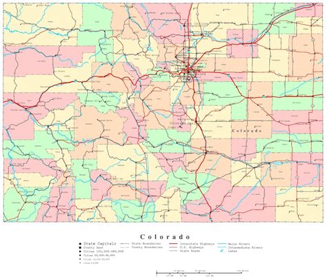 Colorado Printable Map Printable Road Maps Printable Maps